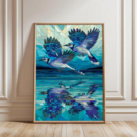 Blue Jays Stained Glass Style Wall Poster