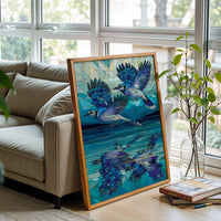 Blue Jays Stained Glass Style Wall Poster