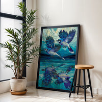 Blue Jays Stained Glass Style Wall Poster
