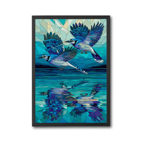 Blue Jays Stained Glass Style Wall Poster
