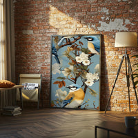 Bluebirds and Blossoms Aesthetic Wall Décor Wall Poster Print