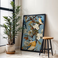 Bluebirds and Blossoms Aesthetic Wall Décor Wall Poster Print
