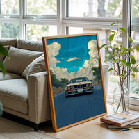 BMW Car Aesthetic Décor Poster, Contemporary Automotive Wall Print for Home or Office Decor