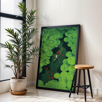 Boat in Lily Pond Aesthetic Wall Décor Print