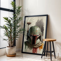 Boba Fett Star Wars Wall Décor Print – Aesthetic Sci-Fi Fan Art for Man Cave or Home Decor