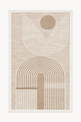 Bohemian Boho Oval Area Rug – Beige