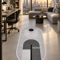 Bohemian Boho Oval Area Rug – Gray in a office