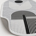 Bohemian Boho Oval Area Rug – Gray – texture close-up
