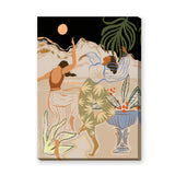 Boho Dancers Modern Abstract Wall Art – Botanical Mountain Dance Print