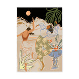 Boho Dancers Modern Abstract Wall Art – Botanical Mountain Dance Print