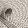 Border Modern Kitchen Rug – Charcoal & Ecru – texture close-up