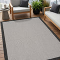 Border Modern Kitchen Rug – Ecru & Black