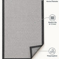 Border Modern Kitchen Rug – Ecru & Black – features