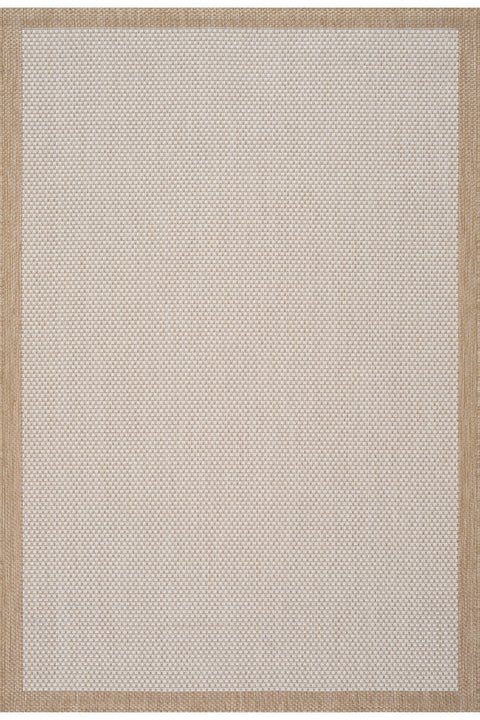 Border Modern Kitchen Rug – Ecru & Natural