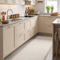 Bordered Modern Kitchen Rug – Beige & Cream in a kitchen