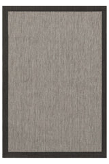 Bordered Modern Kitchen Rug – Black