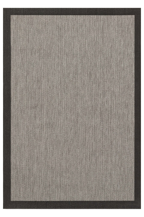 Bordered Modern Kitchen Rug – Black