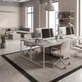 Bordered Modern Kitchen Rug – Black in a office