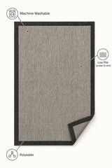 Bordered Modern Kitchen Rug – Black – features