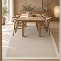 Bordered Modern Kitchen Rug – Cream & Beige in a dining room