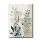 Botanical Line Art Wall Art – Soft Sage and Beige Foliage