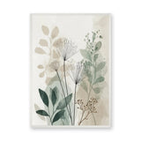 Botanical Line Art Wall Art – Soft Sage and Beige Foliage