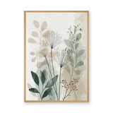 Botanical Line Art Wall Art – Soft Sage and Beige Foliage