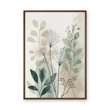 Botanical Line Art Wall Art – Soft Sage and Beige Foliage