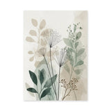 Botanical Line Art Wall Art – Soft Sage and Beige Foliage