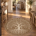 Botanical Marble Geometric Area Rug in a hallway