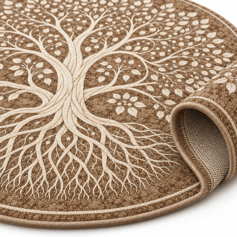 Botanical Marble Geometric Area Rug – texture close-up
