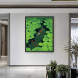 Botanical Modern Wall Art – Koi Pond Lily Pad Boat Illustration