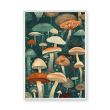 Botanical Vintage Boho Wall Art – Whimsical Mushroom Forest