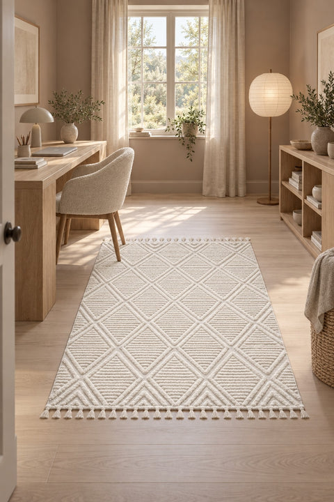 Boucle Modern Area Rug in a office
