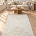 Boucle Modern Area Rug – Beige 11 in a living room