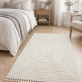 Boucle Modern Area Rug – Beige 11 in a bedroom
