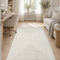 Boucle Modern Area Rug – Beige 11 in a office