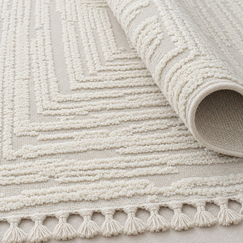 Boucle Modern Area Rug – Beige 11 – texture close-up