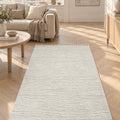 Boucle Modern Area Rug – Cream in a living room