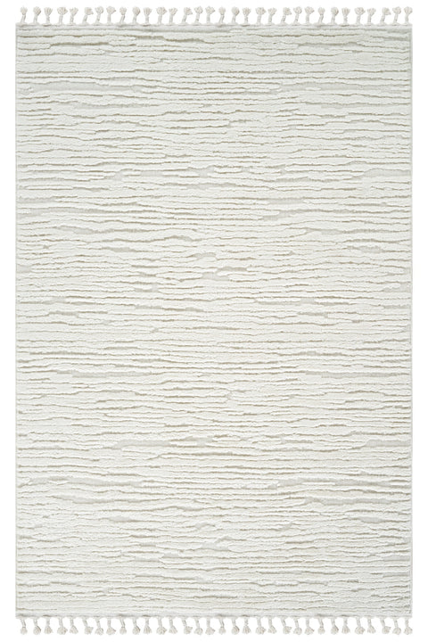 Boucle Modern Area Rug – Cream