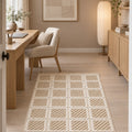 Boucle Scandinavian Area Rug – Cream & Beige in a office