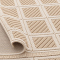 Boucle Scandinavian Area Rug – Cream & Beige – texture close-up