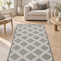 Boucle Scandinavian Area Rug – Gray in a living room