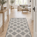 Boucle Scandinavian Area Rug – Gray in a hallway