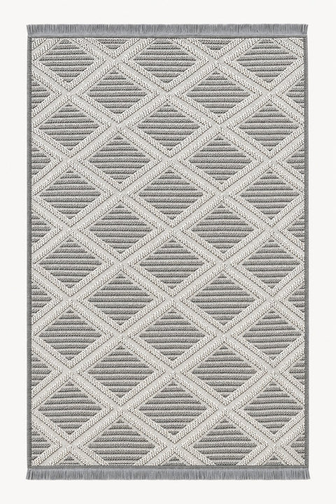 Boucle Scandinavian Area Rug – Gray