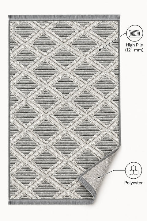 Boucle Scandinavian Area Rug – Gray – features
