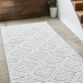 Boucle Scandinavian Area Rug – Off White in a kitchen