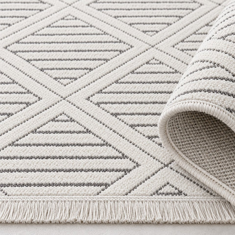 Boucle Scandinavian Area Rug – Off White – texture close-up
