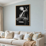 Boy Portrait Photography Modern Minimalist Wall Art – Black and White Peace Sign Photo
