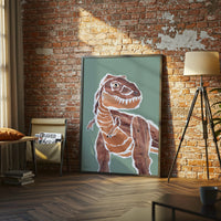 Boys Live Here Dinosaur Collage Wall Poster